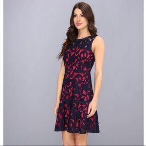 Donna Morgan fit and flare lace cocktail dress